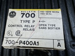 New Old Stock Open Allen Bradley 700-P400A1 Control Relay 110-120V