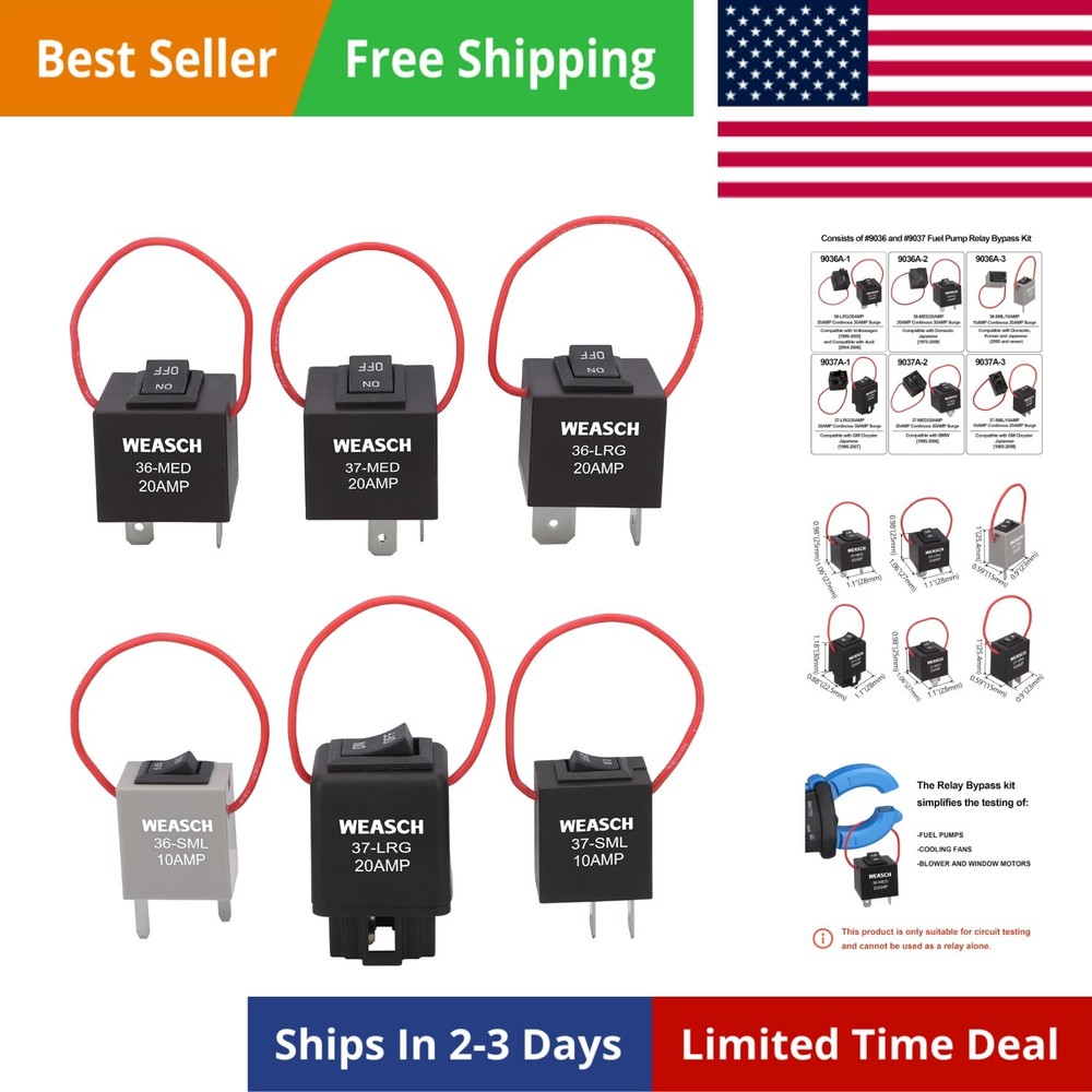Relay Bypass Switch Kit, Amp Loop Fuel Pump Bypass Kit, Relay Tester Pack of …