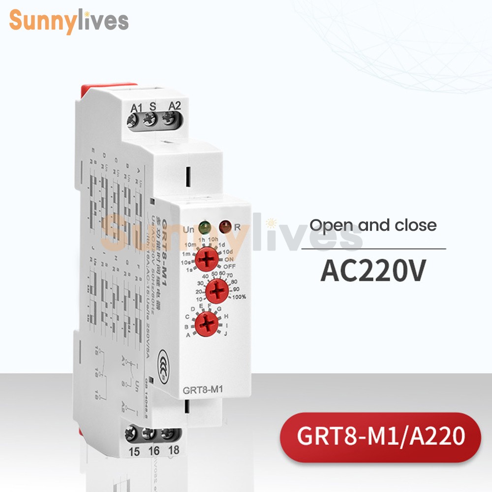 AC/DC12V-240V A220V 16A On Delay Off Delay Timer Relay Time Delay Relay Din Rail