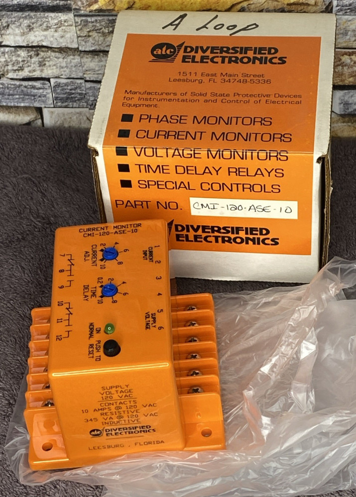 ATC Diversified Electronics CMI-120-ASE-10 Overcurrent Monitor Relay NOS NIB