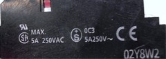 OMRON, RELAY, TYPE MY4N, 24 VDC, SOCKET 02Y8W2 5 AMPS, 250 VAC MAX, LOT OF 3