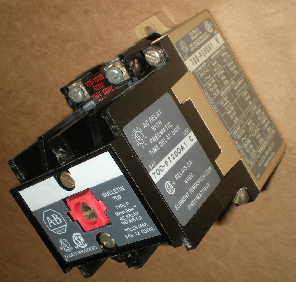 ELECTRICAL ALLEN BRADLEY AB 700-PT200A1 700-P NEMA CONTROL RELAY PNEUMATIC TIMER