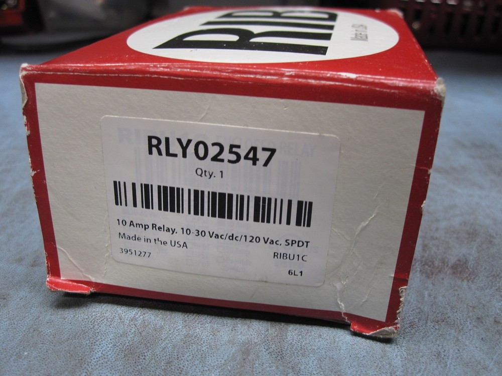 Functional Devices Inc. RIB Relay, RIBU1C. Trane Part# RLY02547 10amp SPST, .