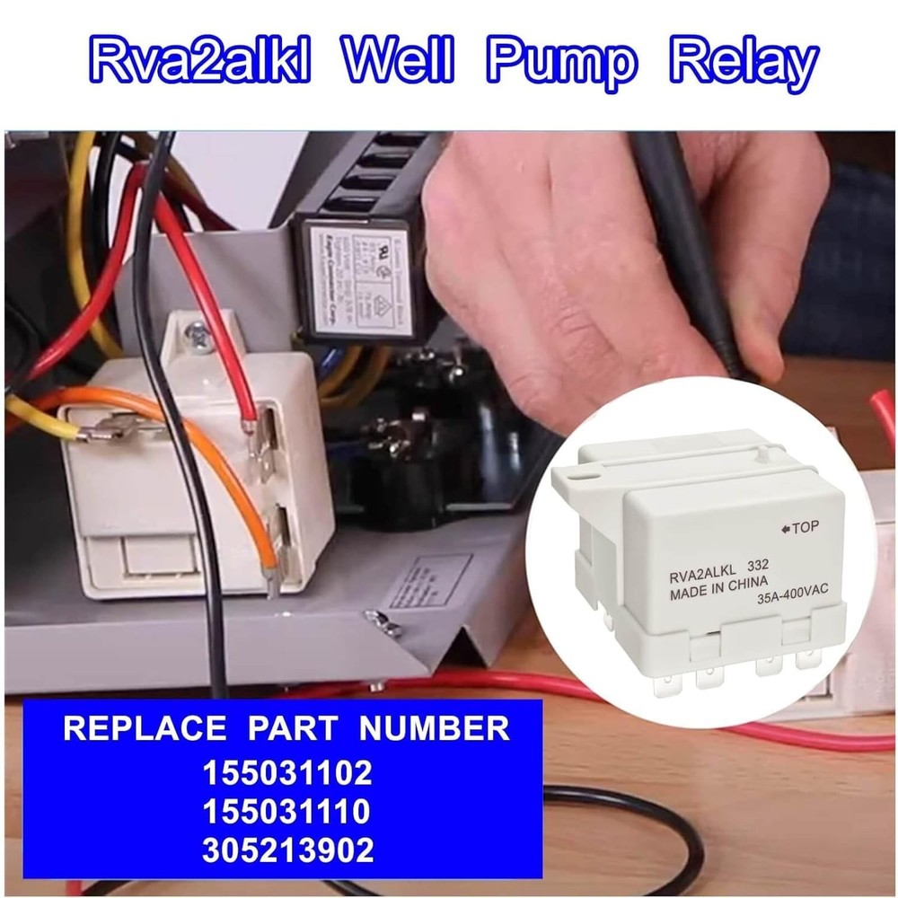 1PCS RVA2ALKL Control Box, 35A Well Pump Relay, 230V, Auto, Panel Mount, Silver