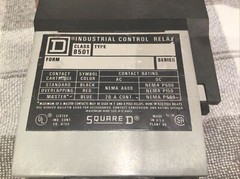 Used Square D Class 8501 Type X0 40 Relay Series A Form 9807