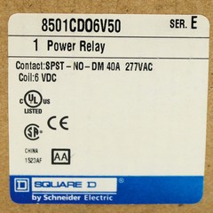Square D 8501CDO6V50 600VAC 10Amp Type C General Purpose Relay