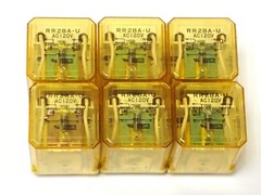 IZUMI RR2BA-U RELAY 120Vac DPDT MIDGET POWER TYPE DIN RAIL LOT OF 6, TESTED