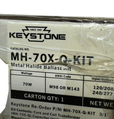 Keystone MH-70X-Q-KIT-3/1 Metal Halide Ballast Kit, 70W Core & Coil Transformer