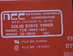 LOT OF 2 NCC SOLID STATE TIMER RELAY T2K-3600-461 36-3600 SECOND 120 VAC 10 AMP