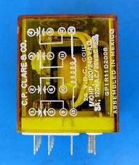 (1) CP Clare GP1R11D2008 24VDC COIL 1/10HP 120/240VAC 8A 4PDT Relay