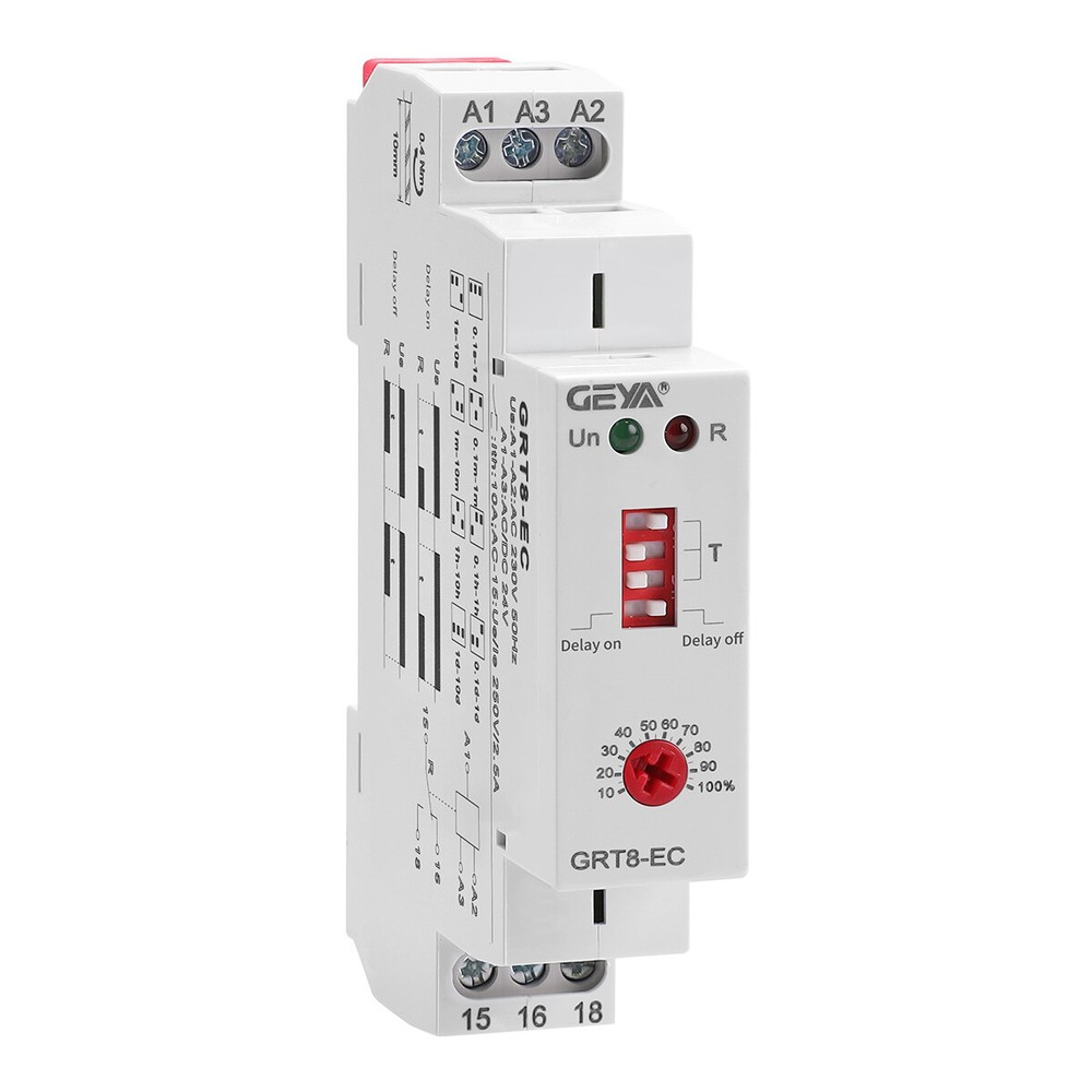GEYA Off Delay&On Delay Time Delay Relay Timer Cycler Switch DC24V AC230V Timing