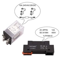 AC 24V Electromagnetic Power Relay 8 Pole DPDT 2NO 2NC Relay LEDInd…