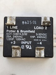 Potter & Brumfield EOT-1DB74-3/32 Relay, 3-32VDC, 25A-240VAC, NOS