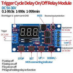 Relay Timer Module, DC 5V 36V Adjustable Timer Relay Module with LED Display…