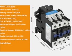 CJX2 Series 24V 36V 110V 220V 380V AC Contactors 9-95Amp Coil Voltage 3 Pole 3P
