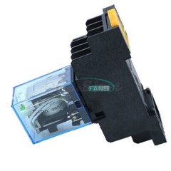 MY4NJ 12V/24V/110V/220V Coil Power Relay DIN Rail Mounted Base 14 Pin 4PDT FC-