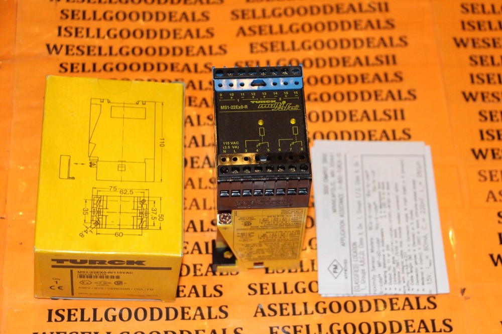 Turck MS1-22EX0-R/115VAC Multisafe Switching Amplifier 53124 New