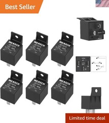 Car Relay 12V 40A SPDT Waterproof 6 Pack for Automotive, Boat, Tractor