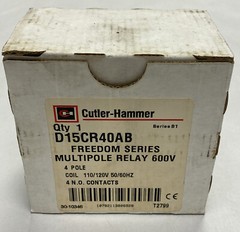 Cutler-Hammer,D15CR40AB,Freedom Series Multipole Relay 4 Pole 600V New