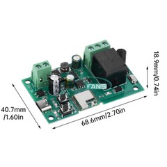 1-CH Smart Relay Switch Module AC/DC 7-32V Type-C eWelink APP /RF 433MHZ Control