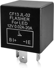 CF13 JL-02 EP34 3-Pin 12V 0.02A-20A Turn Signal Relay, Led Light Bulbs Flashe…