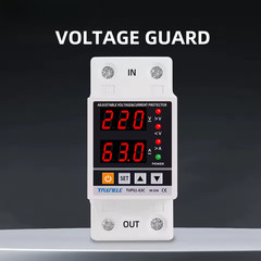 110V 63A Adjustable Voltage Protector Over Under Voltage Relay DIN Rail 50/60Hz