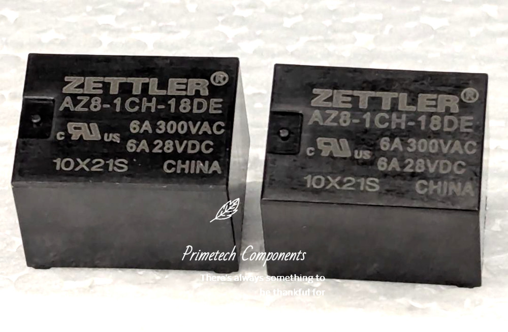 (2 pc) American Zettler AZ8-1CH-18DE Relay 18VDC 6A 300VAC 5-Pin Spa Relay