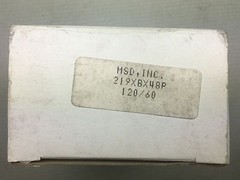 MSD Inc. 219XBX48P Relay 120V 50/60Hz Cont. Rating 120VAC 10AMP NIB NEW