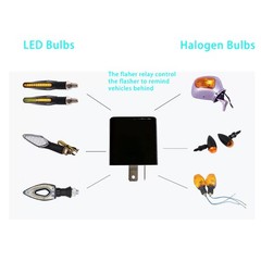 12V 2PCS Adjustable 2 Pin Prong Flasher Replacement Compatible with LED Electron