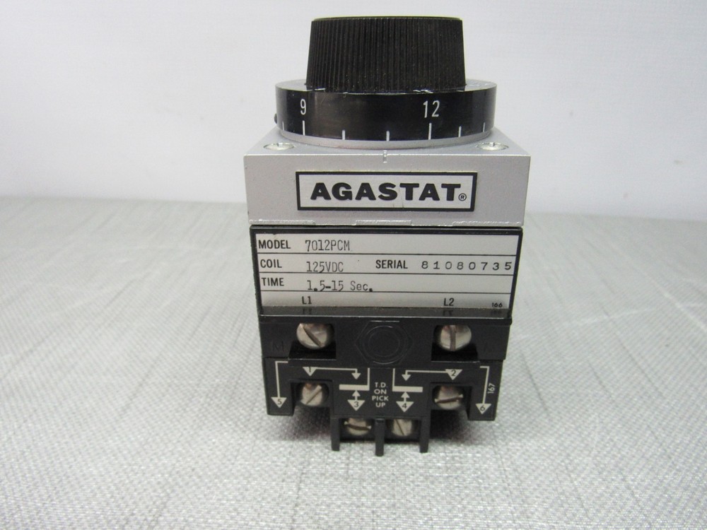 Agastat 7012PCM Timing Relay 125VDC 1.5-15 Sec