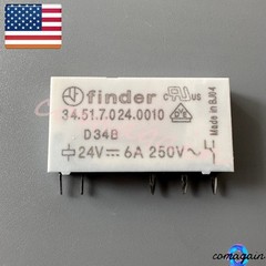 20* Power Relay For Finder 34.51.7.024.0010 24VDC 6A 34.51.24VDC 5Pins SPDT US