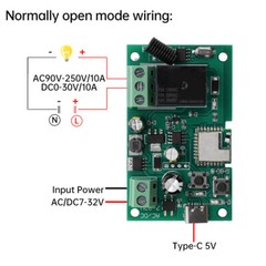 eWelink Smart Relay Switch Module 1 Channel AC/DC 7-32V Type-C APP Smart Control