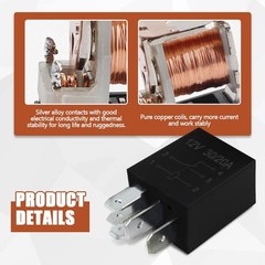 PACLVIO 4Pcs 5 Pin 12V 30A Relay, Car Starter Switch Relays, Multi Purpose Au…