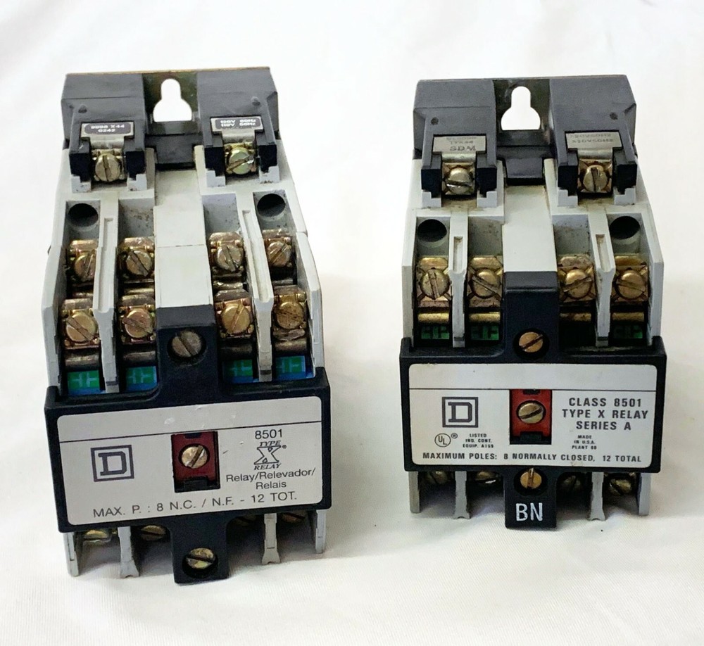 2 Square D Relays # 8501XM040 / 8501XB40 & # 8501X020