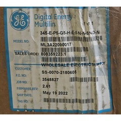 GE MULTILIN 345 TRANSFORMER PROTECTION RELAY 345-E-P5-G5-H-E-S-N-N-SN-D-N (read)