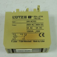 Lutze RE4-0732 Mini Compact Relay Module 24V AC/DC In 250VAC/300VDC 5A Out