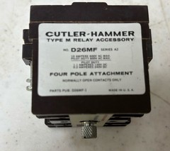 Cutler Hammer D26MF Series A2 Type M Relay 4-Pole Attachment