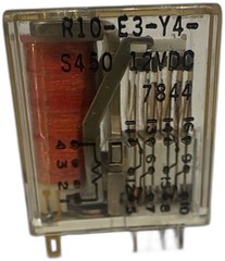 AMF Potter Brumfield R10E3Y4S450 12VDC Relay Industrial Control Clear Case Used
