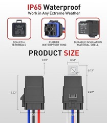 12V Waterproof Relay kit with Tinned Copper Wires 40/30 Amp for Automotive Horns