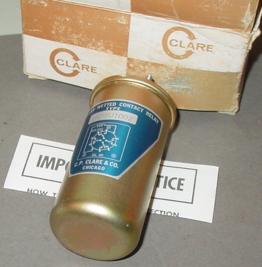 C.P. Clare & Co. Type HG4BU1002 Wetted Contact Relay NOS Chicago USA
