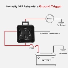 10 Pack Waterproof Relay Kit, 12V 40A, 4 Pin SPST, Heavy Duty 14 AWG Tinned