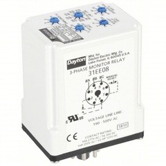 DAYTON PMPU-B18 Phase Monitor Relay,190-500VAC,Plug,SPDT 31EE08 GRAINGER