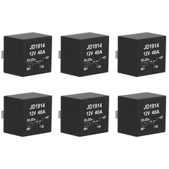 6 Pack JD1914 Car Relay, 12V 40/30A, 5 Pin SPDT, Automotive Switches and Starter