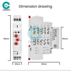 AC/DC12V-240V A220V 16A On Delay Off Delay Timer Relay Time Delay Relay Din Rail