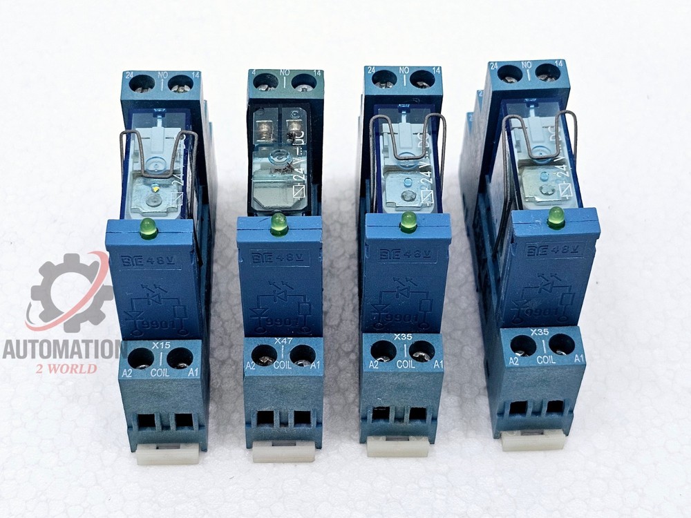 FINDER TYPE 40.52 24VDC POWER RELAY WITH 95.75 SOCKET – LOT OF 4