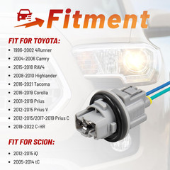 Front Turn Signal Light Socket with Wiring Pigtail for Toyota RAV4 Tacoma