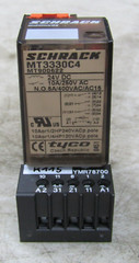 💥SCHRACK 10 AMP POWER RELAY 250 VAC 24 VDC MT3330C4 W/ BASE YMR78700