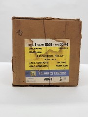 Square D 8501 DO-44 AC Control Relay 10A 600V Series B 120/110V Coil 4NO/NC