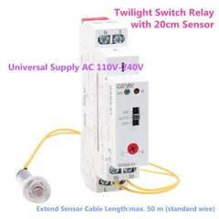 Twilight Switch Din Rail Light Sensor Relay 110V-240V Auto Photoelectric Timer