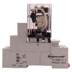 Schneider Electric 785XBXCD-24D Square Base Relay DPDT, 300V 16A, 24VDC Coil